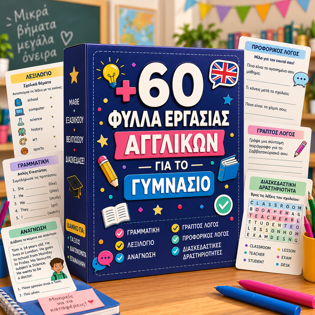 60+ Φύλλα Αγγλικών για το Γυμνάσιο